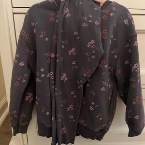 Zara Kids Floral Crewneck Set - Dark Gray and Pink
